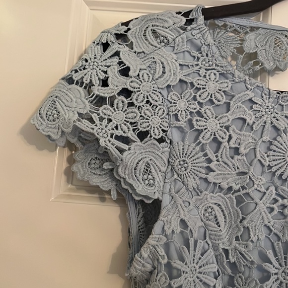Lulus Romance Language Light Blue Backless Lace Dress - Picture 8 of 9
